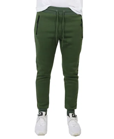 Galaxy By Harvic Men's Pro Star Slim Fit Fleece Lined Jogger Sweatpants In Olive