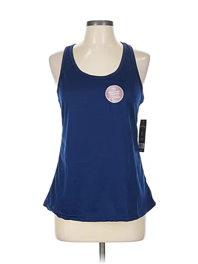 Galaxy By Harvic Tank Top Blue Halter Neckline Tops