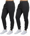 Galaxy By Harvic Women's Loose Fit Fleece Lined Jogger Sweatpants-2 Pack In Charcoal-charcoal