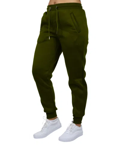 Galaxy By Harvic Women's Loose Fit Fleece Lined Jogger Sweatpants In Olive