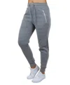 Galaxy By Harvic Women's Loose Fit Fleece Lined Jogger Sweatpants With Zipper Pockets In Heather Gray
