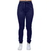 Galaxy By Harvic Women's Loose Fit Twill Jogger Pants In Blue