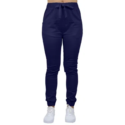Galaxy By Harvic Women's Loose Fit Twill Jogger Pants In Blue