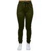 Galaxy By Harvic Women's Loose Fit Twill Jogger Pants In Green
