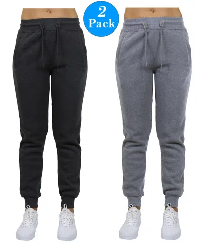 Galaxy By Harvic Women's Slim Fit Heavy Weight Fleece Lined Joggers In Charcoal,heather Gray