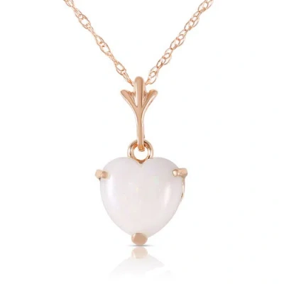 Pre-owned Galaxy Gold Products 0.65 Ct 14k Solid Rose Gold Necklace Natural Heart Opal In Multicolor