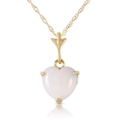 Pre-owned Galaxy Gold Products 0.65 Ct 14k Solid Yellow Gold Necklace Natural Heart Opal In Multicolor
