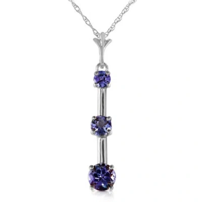 Pre-owned Galaxy Gold Products 1.25 Carat 14k Solid White Gold Evening Of Poetry Tanzanite Necklace In Puple-blue