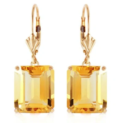 Pre-owned Galaxy Gold Products 13 Ctw 14k Solid Yellow Gold Lever Back Earrings Citrine