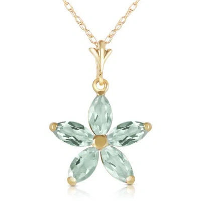 Pre-owned Galaxy Gold Products 1.4 Ct 14k Solid Yellow Gold One Rainy Day Green Amethyst Necklace