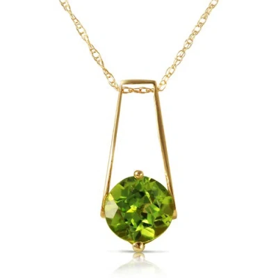Pre-owned Galaxy Gold Products 1.45 Carat 14k Solid Yellow Gold London Nights Peridot Necklace