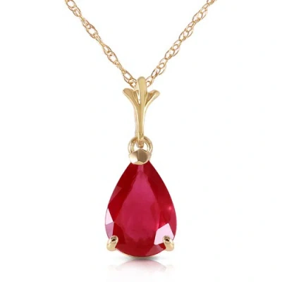 Pre-owned Galaxy Gold Products 1.75 Carat 14k Solid Yellow Gold House Of Flesh Ruby Necklace In Red