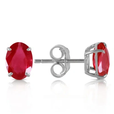 Pre-owned Galaxy Gold Products 1.8 Carat 14k Solid White Gold Stud Earrings Natural Ruby