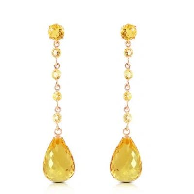 Pre-owned Galaxy Gold Products 23 Carat 14k Solid Rose Gold View Citrine Earrings In Yellow