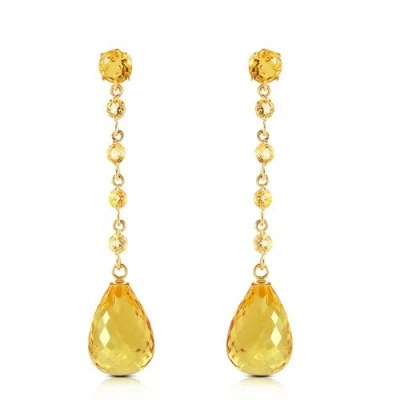 Pre-owned Galaxy Gold Products 23 Carat 14k Solid Yellow Gold View Citrine Earrings