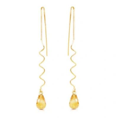 Pre-owned Galaxy Gold Products 3.3 Carat 14k Solid Yellow Gold Sumptuous Shine Citrine Earrings