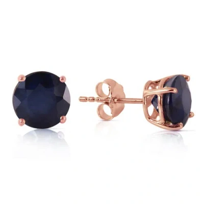 Pre-owned Galaxy Gold Products 3.3 Ct 14k Solid Rose Gold Once Upon A Love Sapphire Earrings