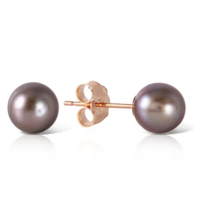 Pre-owned Galaxy Gold Products 4 Carat 14k Solid Yellow Gold Stud Earrings Natural Black Pearl
