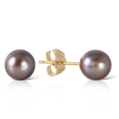 Pre-owned Galaxy Gold Products 4 Carat 14k Solid Yellow Gold Stud Earrings Natural Black Pearl