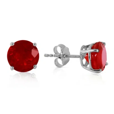 Pre-owned Galaxy Gold Products 4.5 Ctw 14k Solid White Gold Sweet Countenance Ruby Earrings In Red