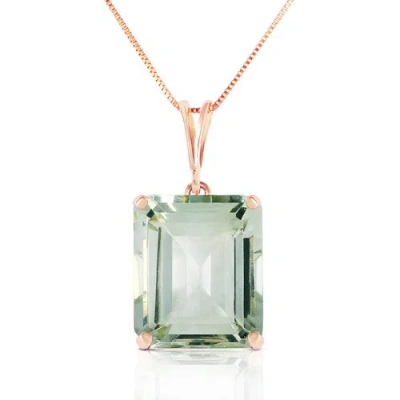 Pre-owned Galaxy Gold Products 6.5 Ctw 14k Solid Rose Gold Necklace Octagon Green Amethyst