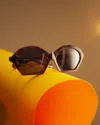 Galfer Eyewear Women's Black / Pink / Purple Saturnalia Sunglasses Elegant Minimalistic Frame