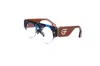 Galfer Eyewear Women's Gold / Blue / Brown Cascandito Eyeglasses  Blue Light Blocking Lenses Oversized Designer Fra