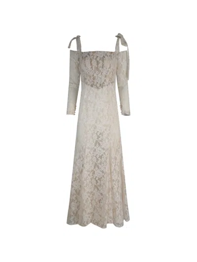 Galia Lahav Camellia Lace-overlaid Maxi Dress In White