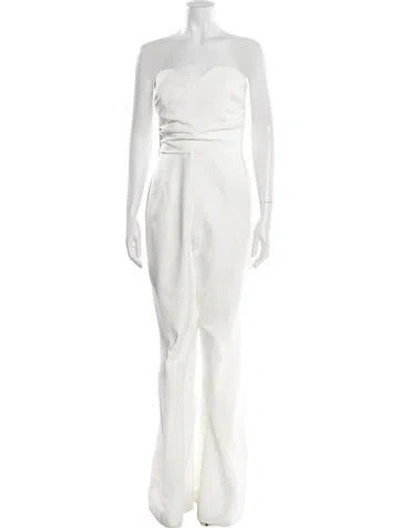 Pre-owned Galia Lahav Haute Couture Strapless Jumpsuit W/ Tags In White