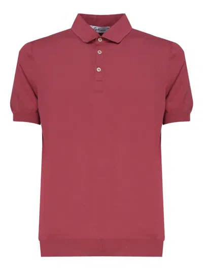 Galiano Cotton Polo Shirt In Red