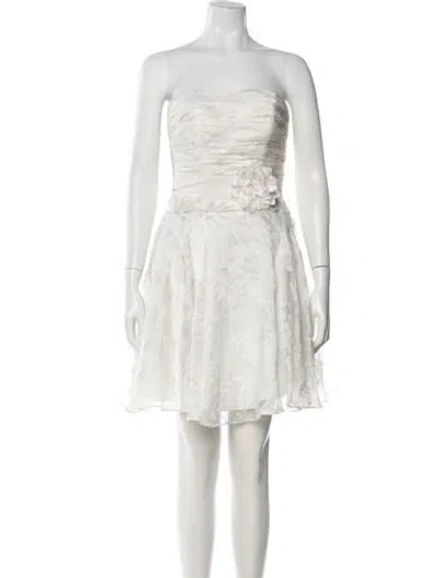 Pre-owned Galina Signature Floral Print Mini Dress In Neutral