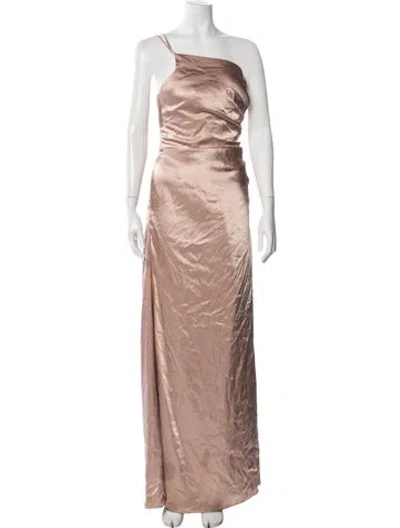 Pre-owned Galina Signature One-shoulder Long Dress In Neutral