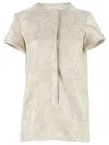 Galitzine Metallic Jacquard Trouser Set In Neutral