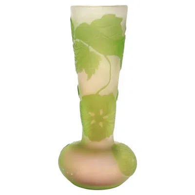 Pre-owned Gaëlle Antique French Art Nouveau Gallé Pink Cameo Art Glass Cabinet Vase