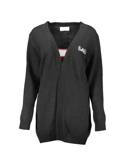 Gaëlle Distressed Logo Cardigan In Black