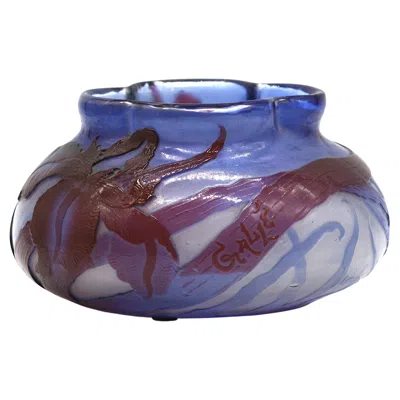 Pre-owned Gaëlle Emile Galle Cameo Glass Vase, 'flowers' In Transparent