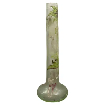 Pre-owned Gaëlle Gallé Fine Enamel-decorated Cameo Glass Vase, Circa 1890 In Brown