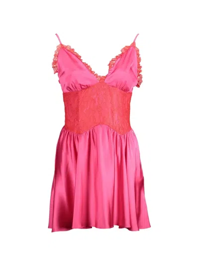 Gaëlle Lace-detail Mini Dress In Pink