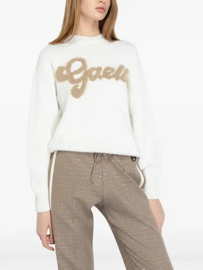 Gaëlle Logo Cropped Sweater In White