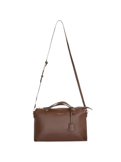 Gaëlle Logo-lettering Pebble-grain Tote Bag In Brown