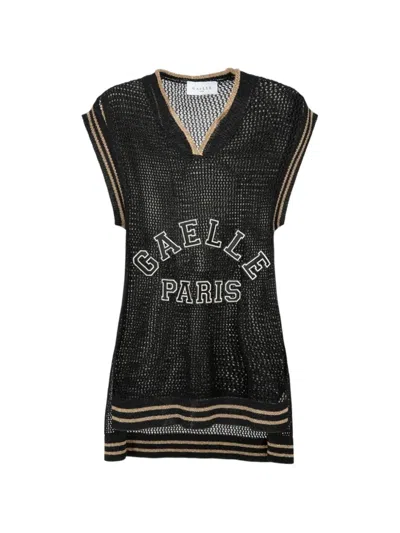 Gaëlle Mesh Logo-patch Top In Black