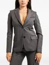 Gaëlle Monopetto Pinstripe Single-breasted Blazer In Gray