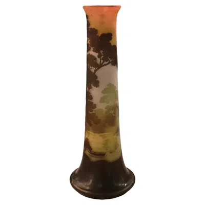 Pre-owned Gaëlle Monumental French Vase, Sign: Gallé, Style: Jugendstil, Art Nouveau, Liberty In Brown