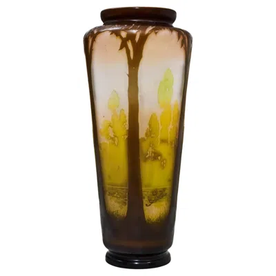 Pre-owned Gaëlle Monumental Vase, Sign: Gallé, Style: Jugendstil, Art Nouveau, Liberty, 1905 In Brown