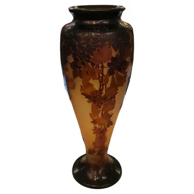 Pre-owned Gaëlle Monumental Vase, Sign: Gallé, Style: Jugendstil, Art Nouveau, Liberty In Black