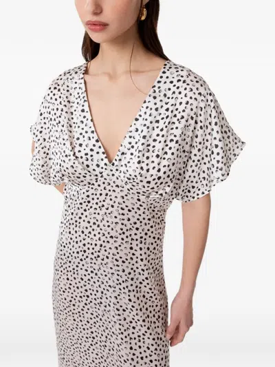 Gaelle Paris Polka-dot V-neck Midi Dress In Multi