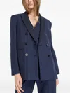 Gaëlle Pinstripe Double-breasted Blazer In Blue