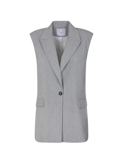 Gaëlle Pinstripe-pattern Gilet In Gray