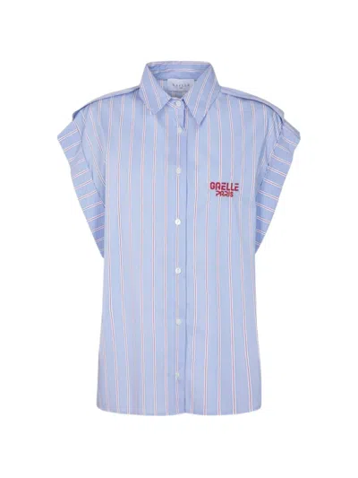 Gaëlle Striped Kimono-sleeve Shirt In Blue