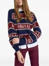 Gaëlle Striped Logo Sweater In Blue